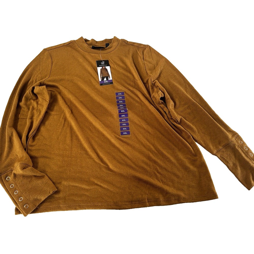Rafaella Golden Brown Heather Knit‎ Sweater Women's XXL Retail $69 Soft BxKK/MM